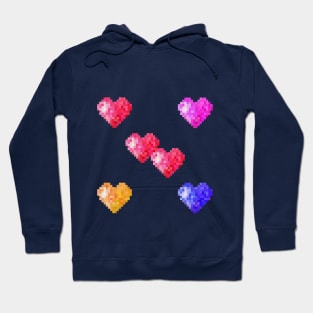 Color love hearts pattern Hoodie